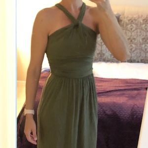 Green halter dress